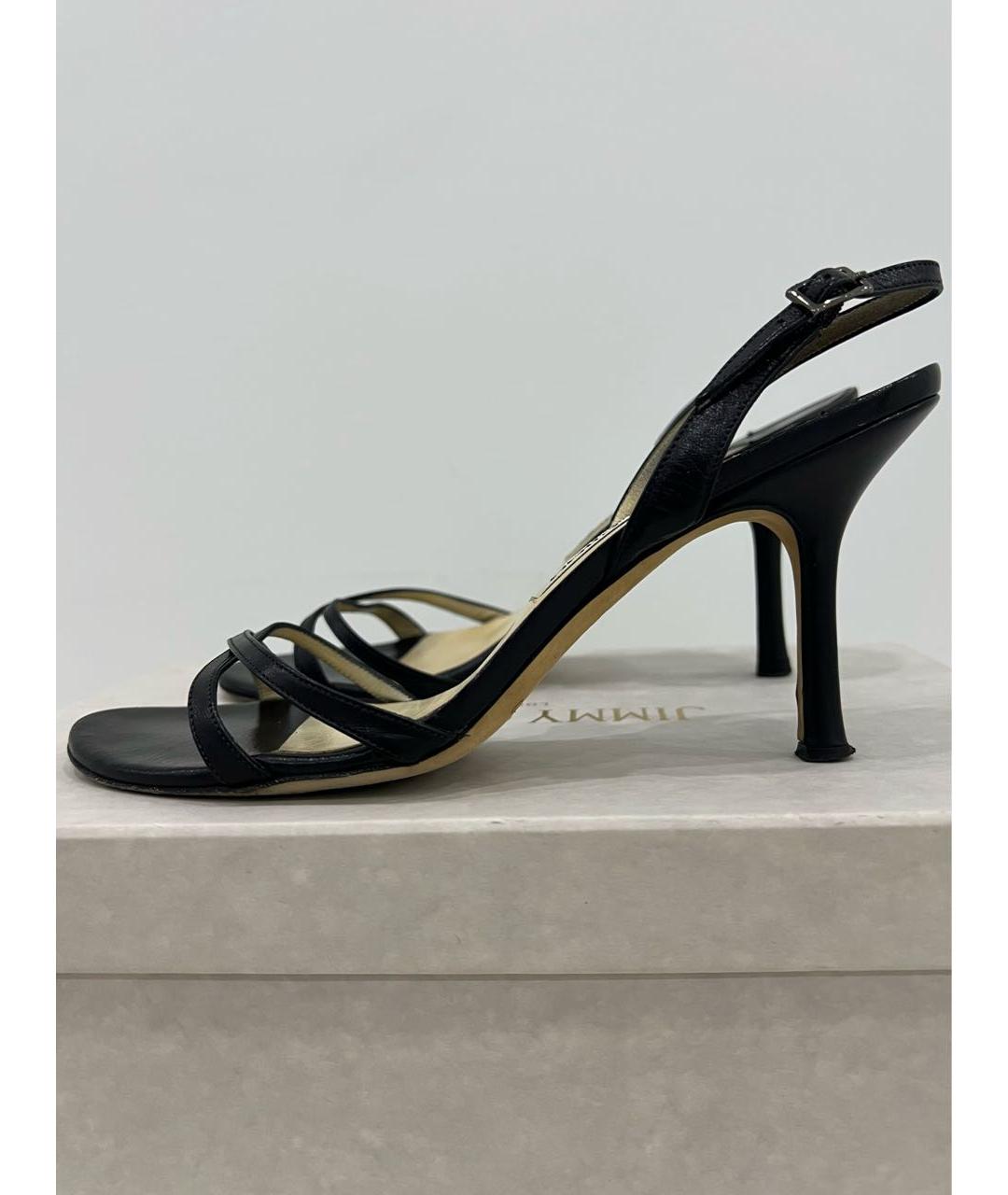 JIMMY CHOO Черные кожаные босоножки, фото 4