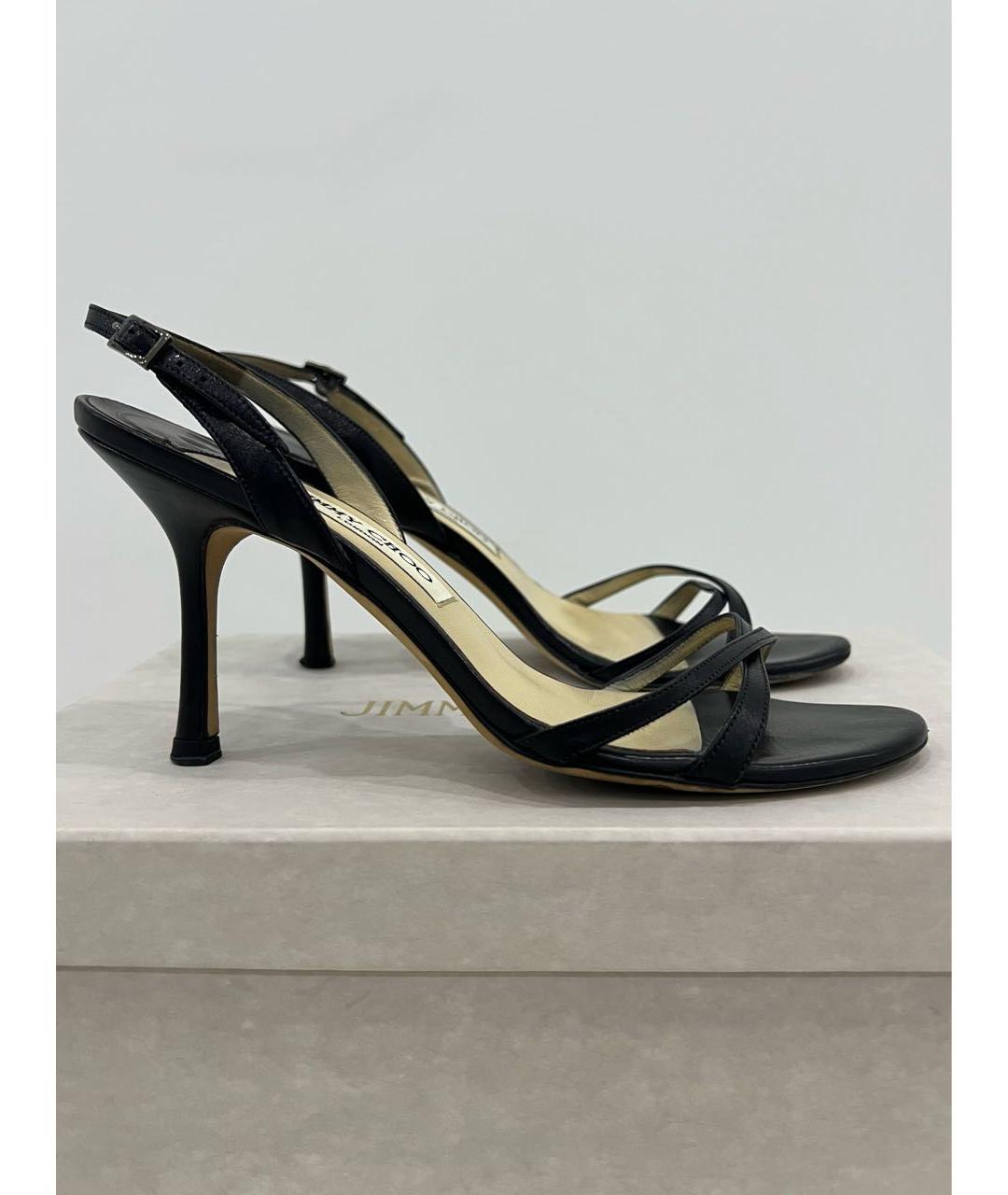JIMMY CHOO Черные кожаные босоножки, фото 2