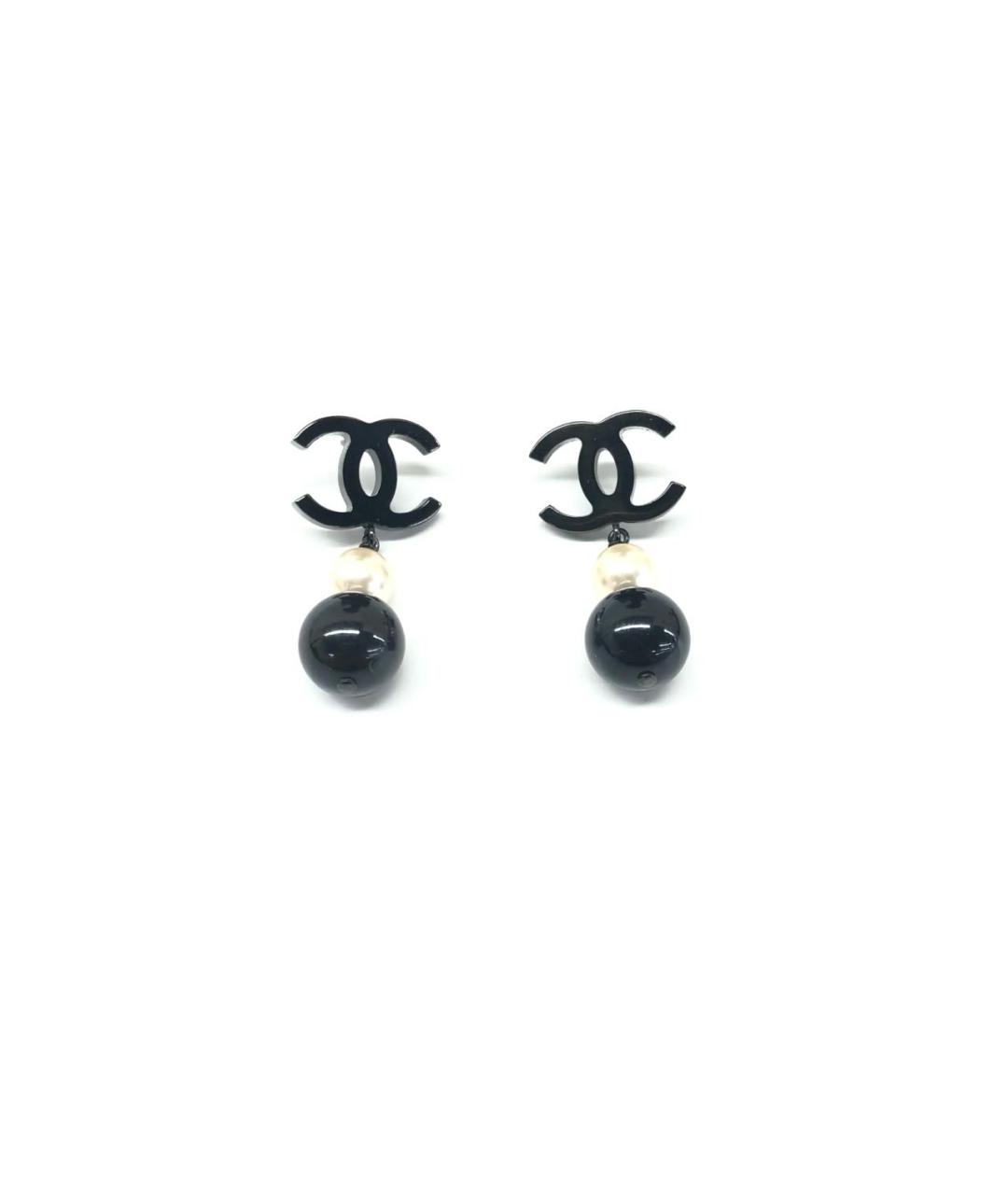 CHANEL Черные серьги, фото 1