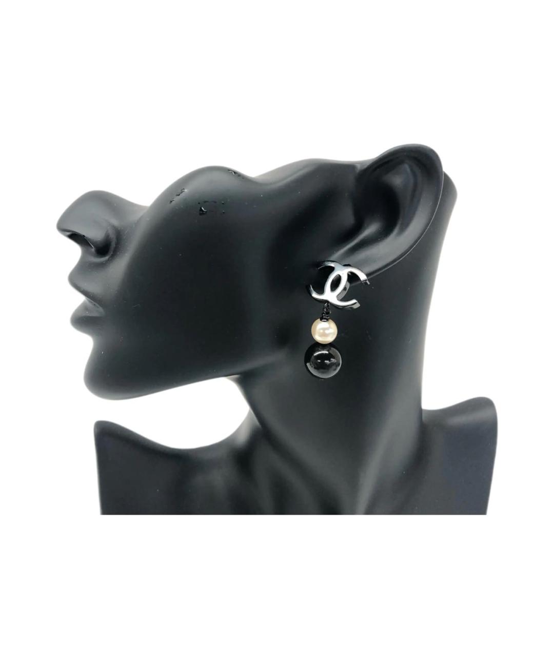 CHANEL Черные серьги, фото 3