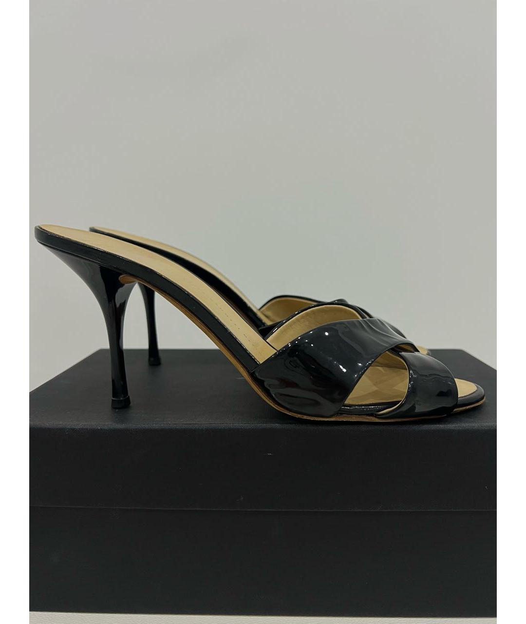 GIUSEPPE ZANOTTI DESIGN Черные мюли из лакированной кожи, фото 2