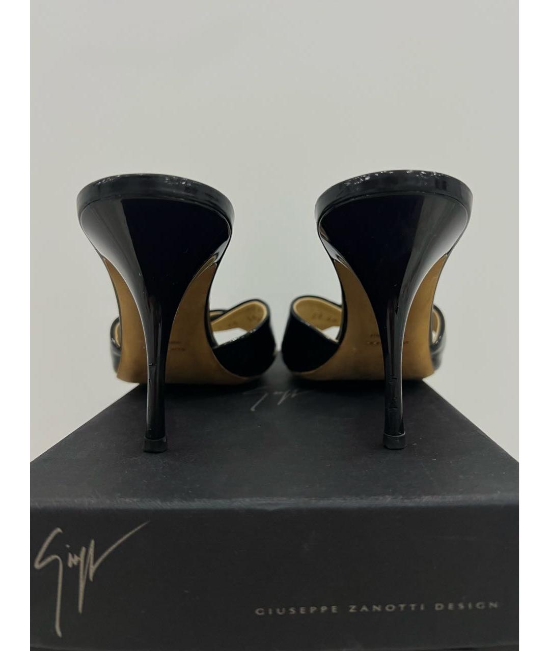 GIUSEPPE ZANOTTI DESIGN Черные мюли из лакированной кожи, фото 5