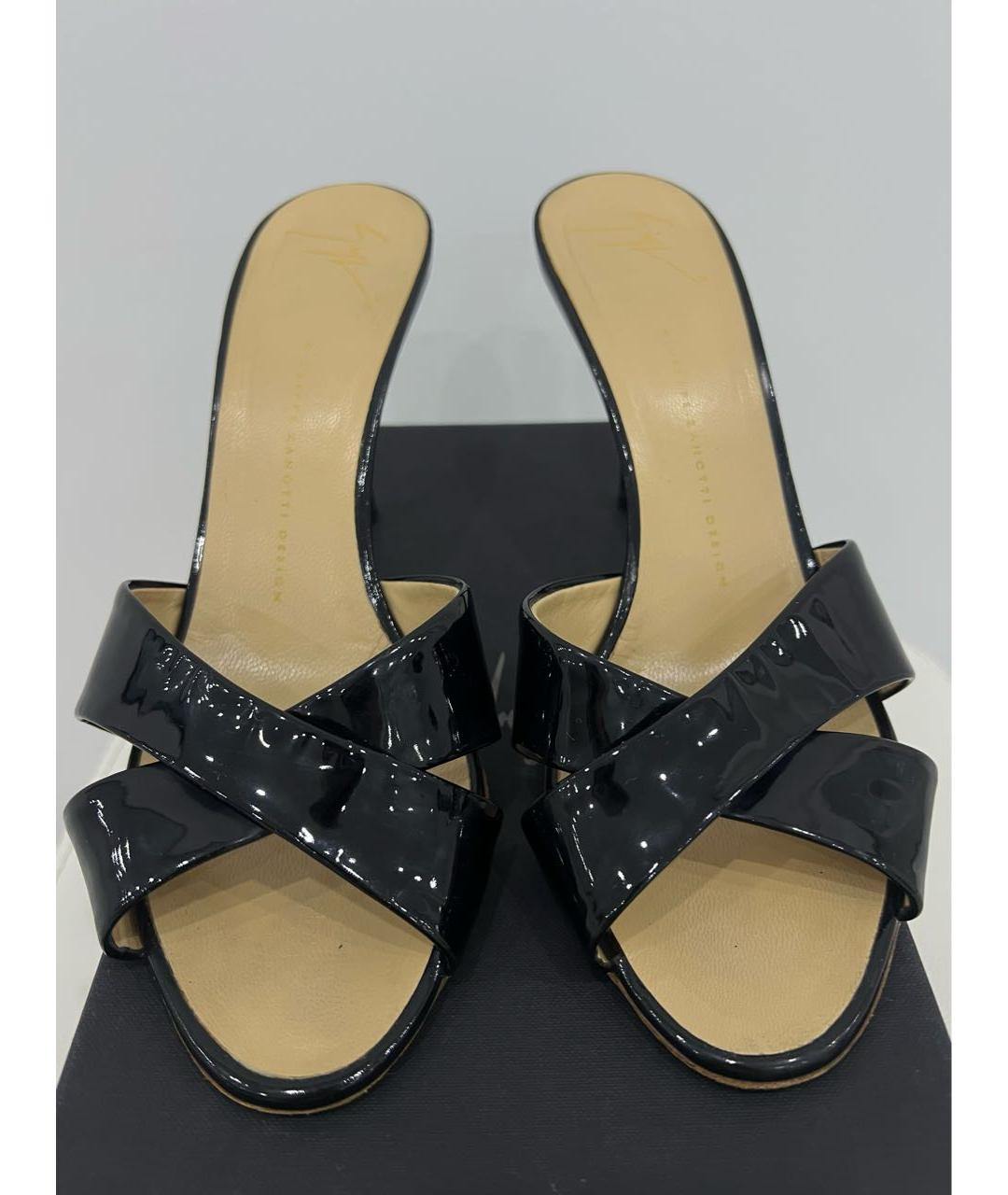 GIUSEPPE ZANOTTI DESIGN Черные мюли из лакированной кожи, фото 3