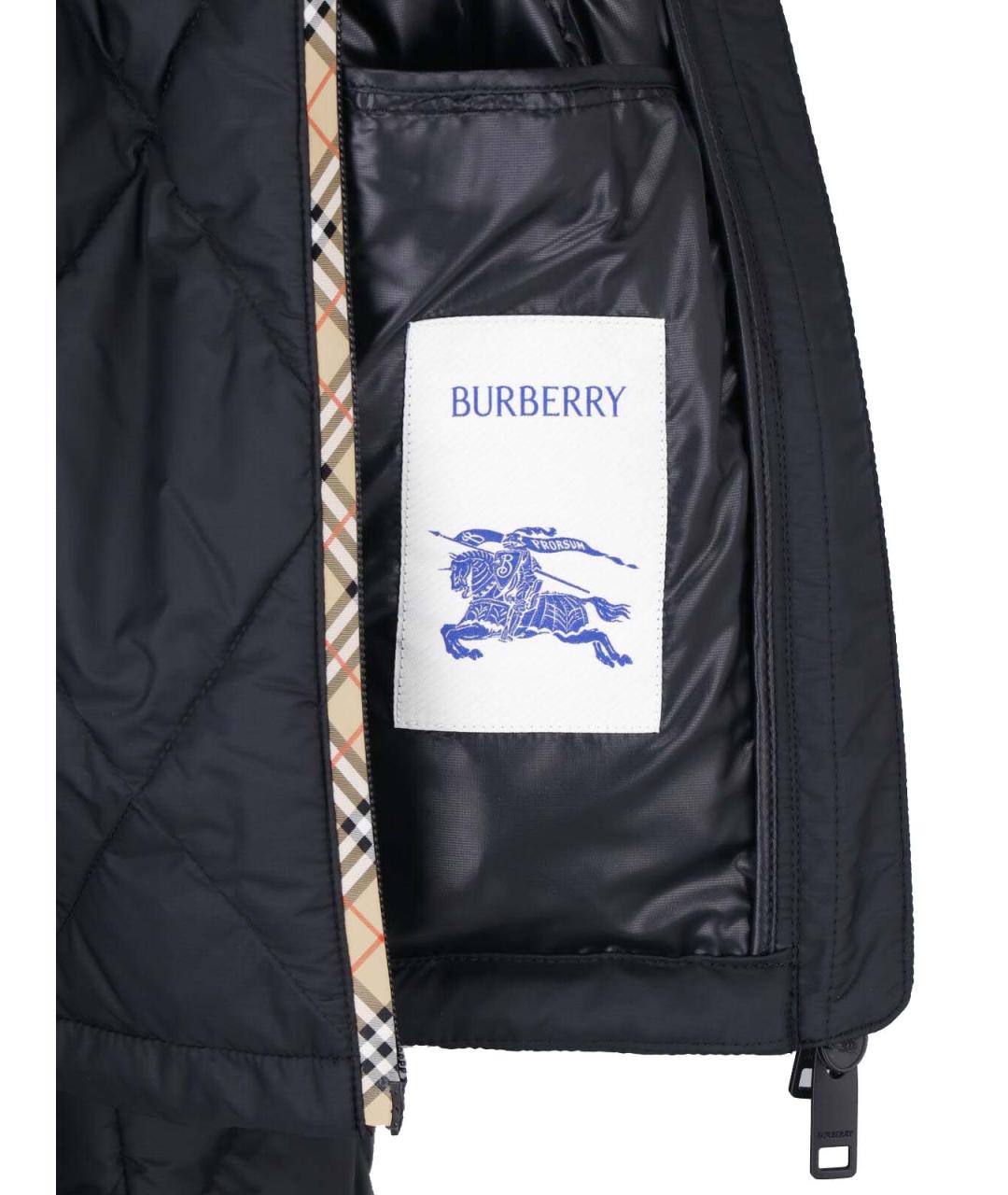 BURBERRY Черная полиамидовая куртка, фото 5