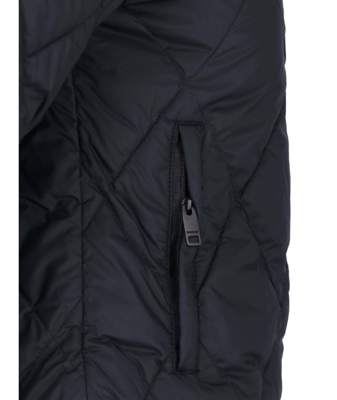 BURBERRY Черная полиамидовая куртка, фото 4