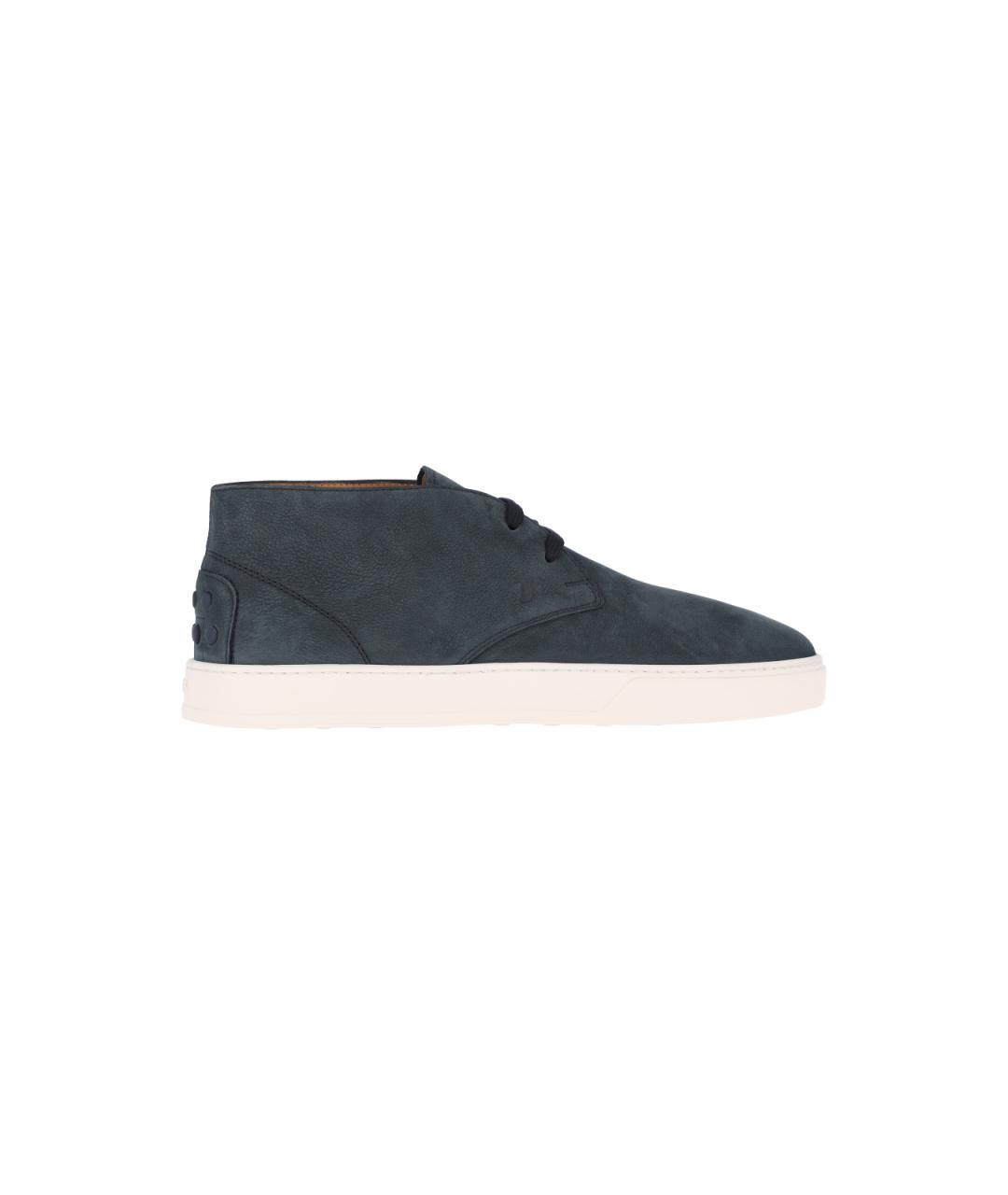 TOD'S Синие кожаные низкие кроссовки / кеды, фото 6