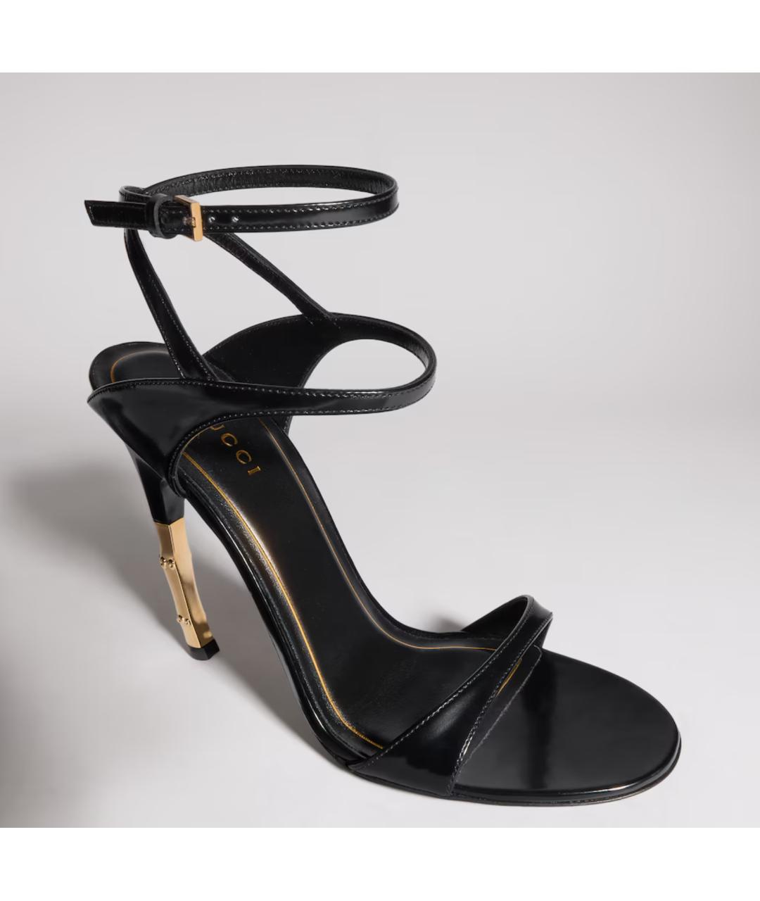 GUCCI Черные кожаные босоножки, фото 2