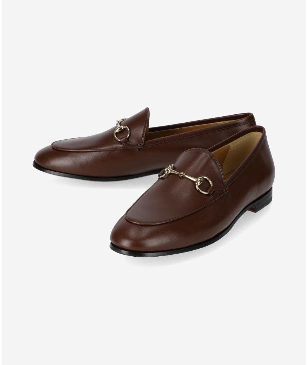 GUCCI Коричневые кожаные лоферы, фото 2