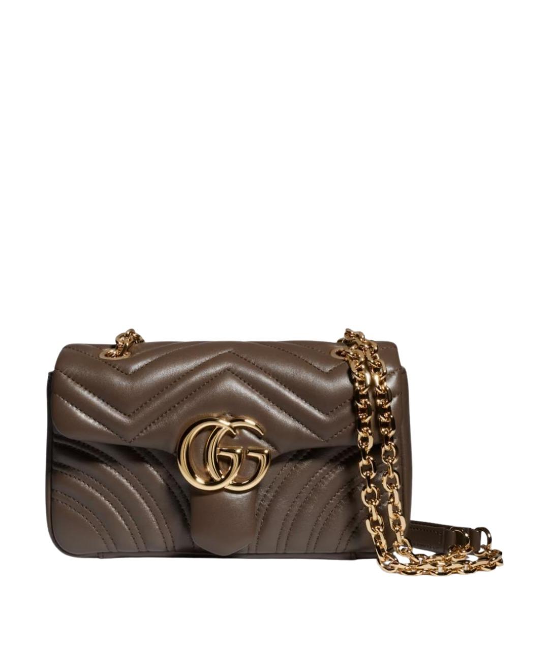 GUCCI Коричневая кожаная сумка через плечо, фото 1