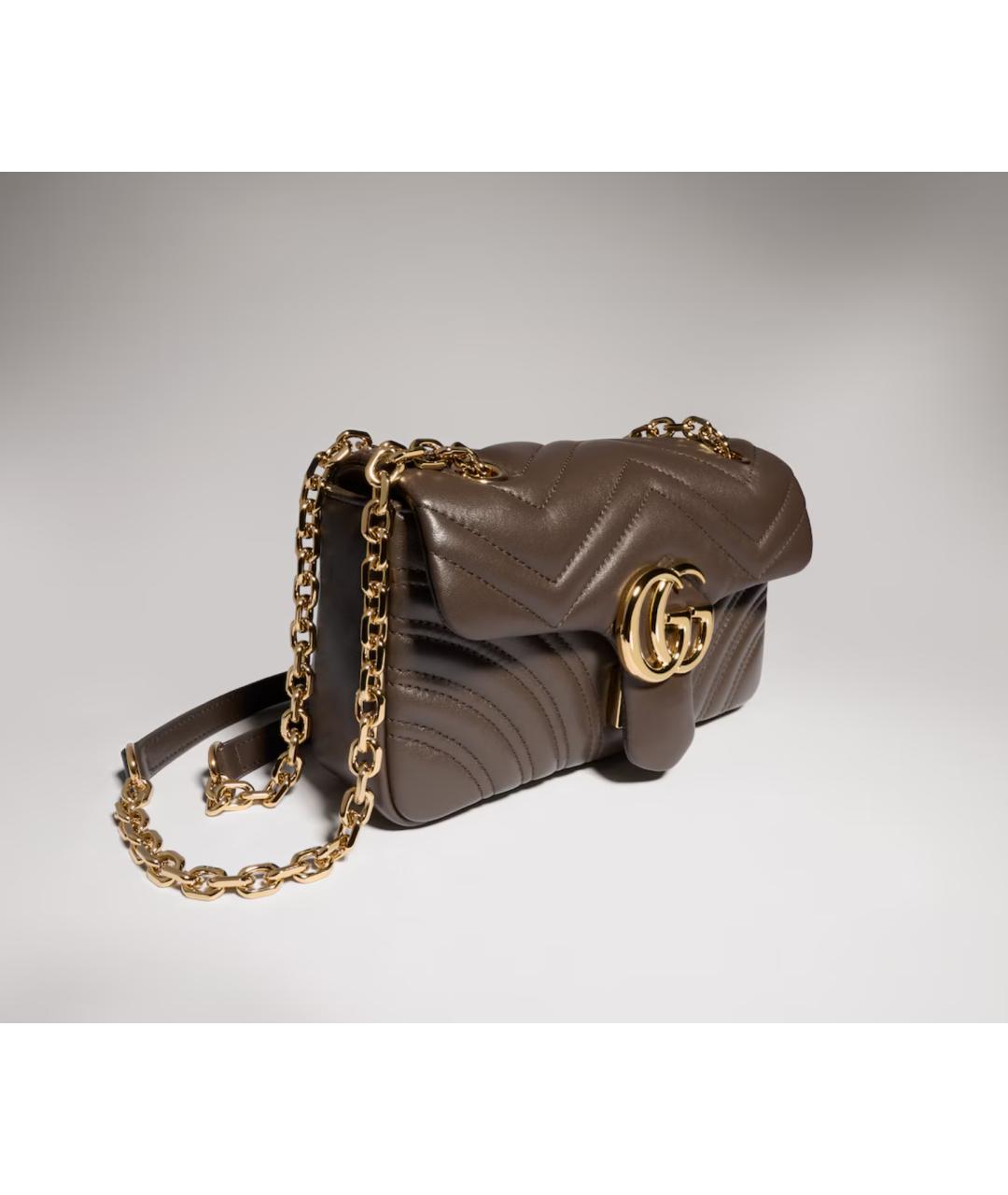 GUCCI Коричневая кожаная сумка через плечо, фото 2