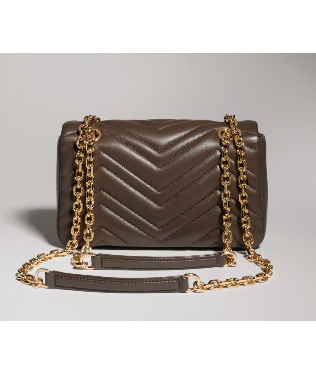 GUCCI Коричневая кожаная сумка через плечо, фото 3