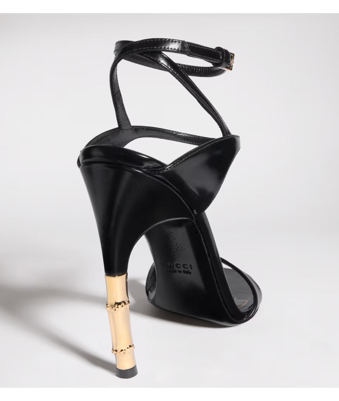 GUCCI Черные кожаные босоножки, фото 3