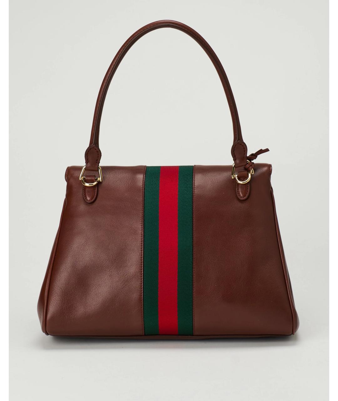 GUCCI Коричневая кожаная сумка через плечо, фото 2
