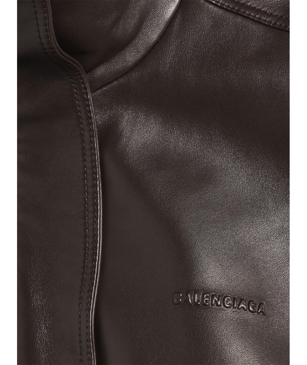 BALENCIAGA Коричневый кожаный жилет, фото 2