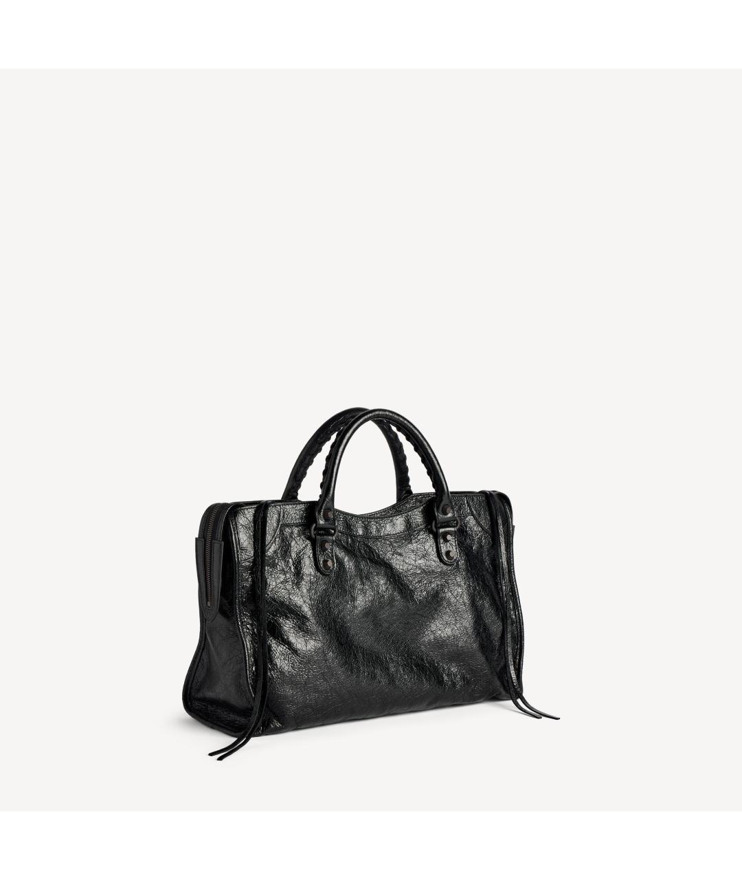 BALENCIAGA Черная кожаная сумка через плечо, фото 2