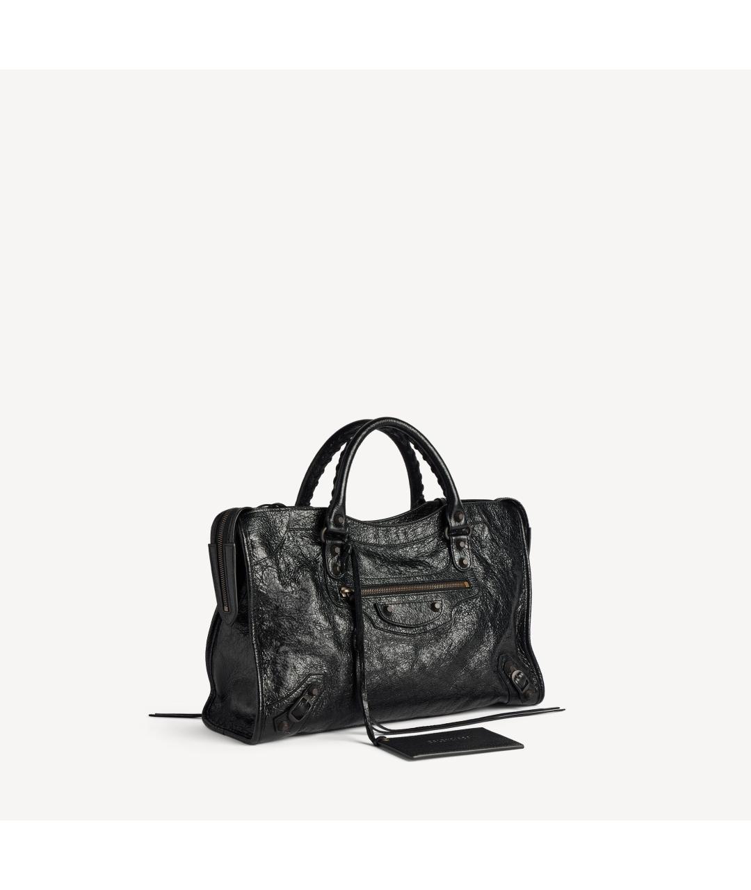 BALENCIAGA Черная кожаная сумка через плечо, фото 3