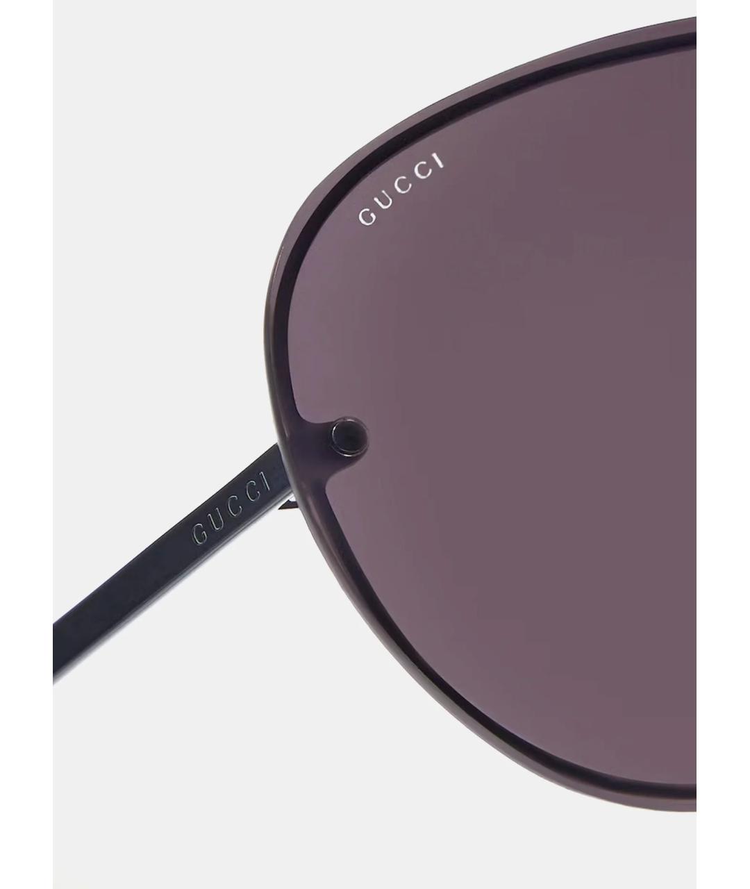 GUCCI Черные металлические солнцезащитные очки, фото 2