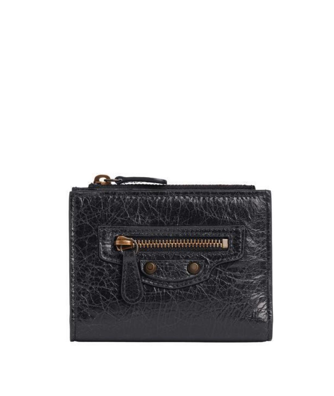 BALENCIAGA Черный кожаный кошелек, фото 1