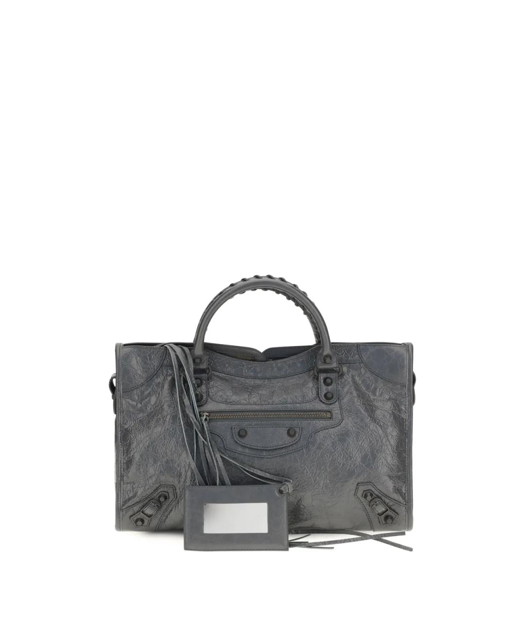 BALENCIAGA Серая кожаная сумка тоут, фото 1