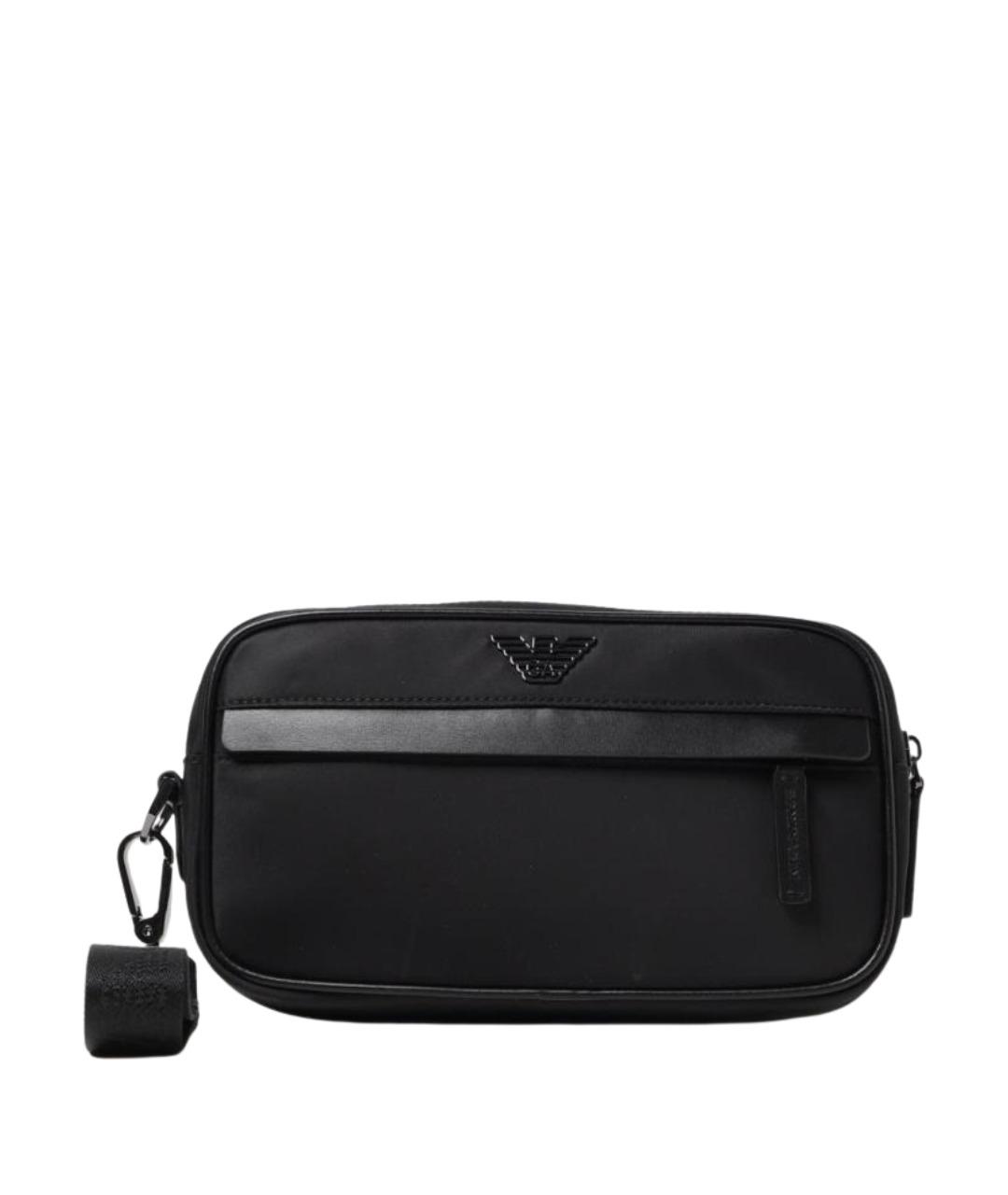 EMPORIO ARMANI Черная нейлоновая сумка на плечо, фото 1