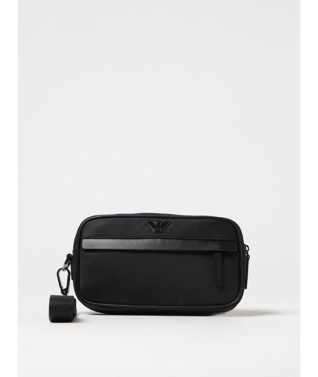 EMPORIO ARMANI Черная нейлоновая сумка на плечо, фото 4