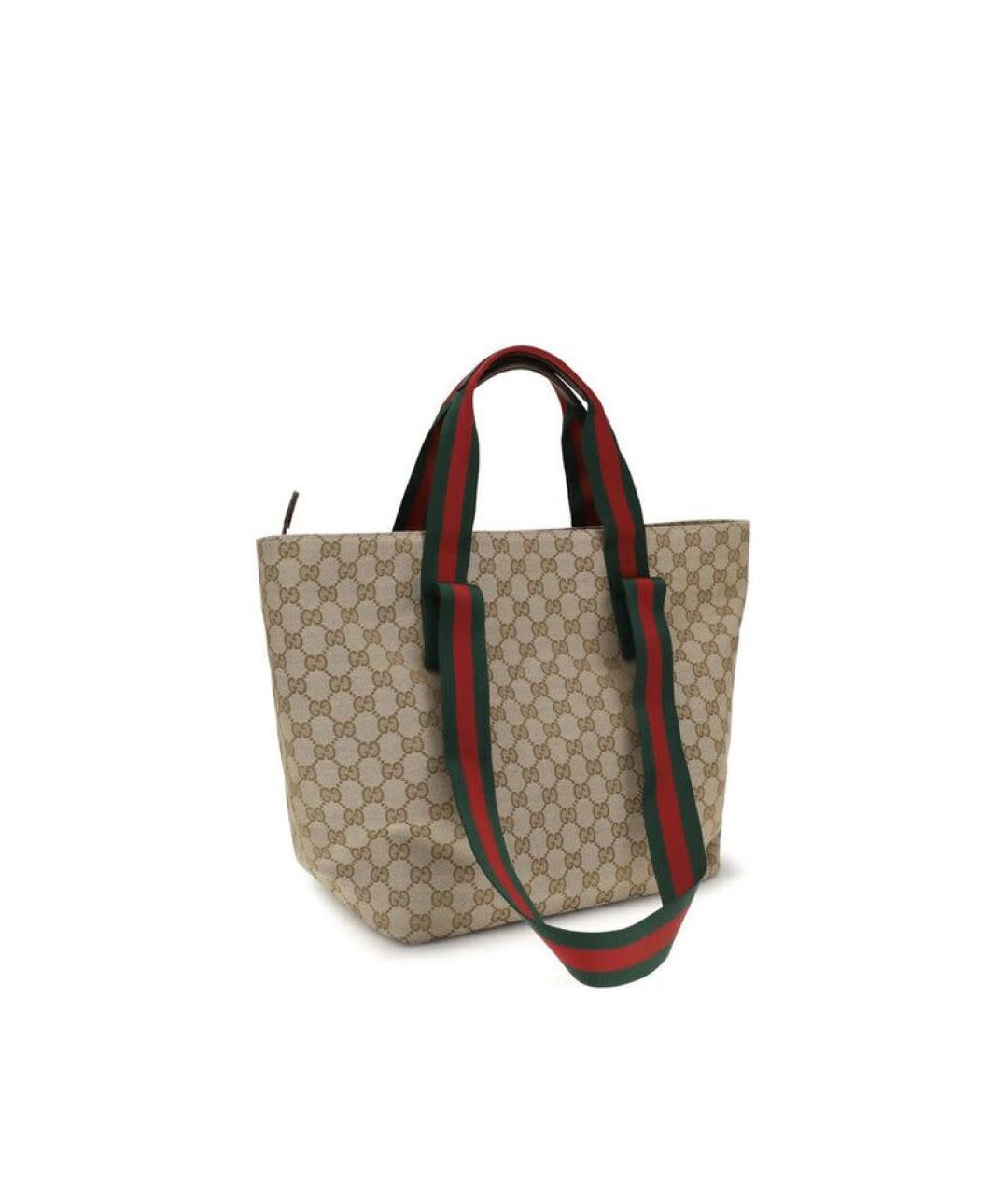 GUCCI Бежевая тканевая сумка тоут, фото 3