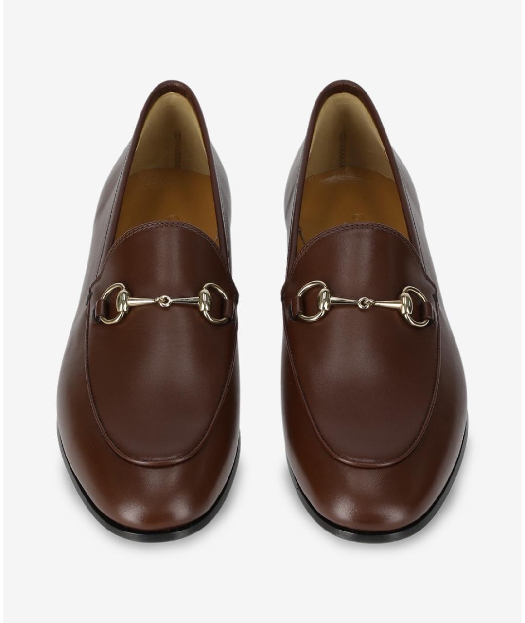 GUCCI Коричневые кожаные лоферы, фото 3