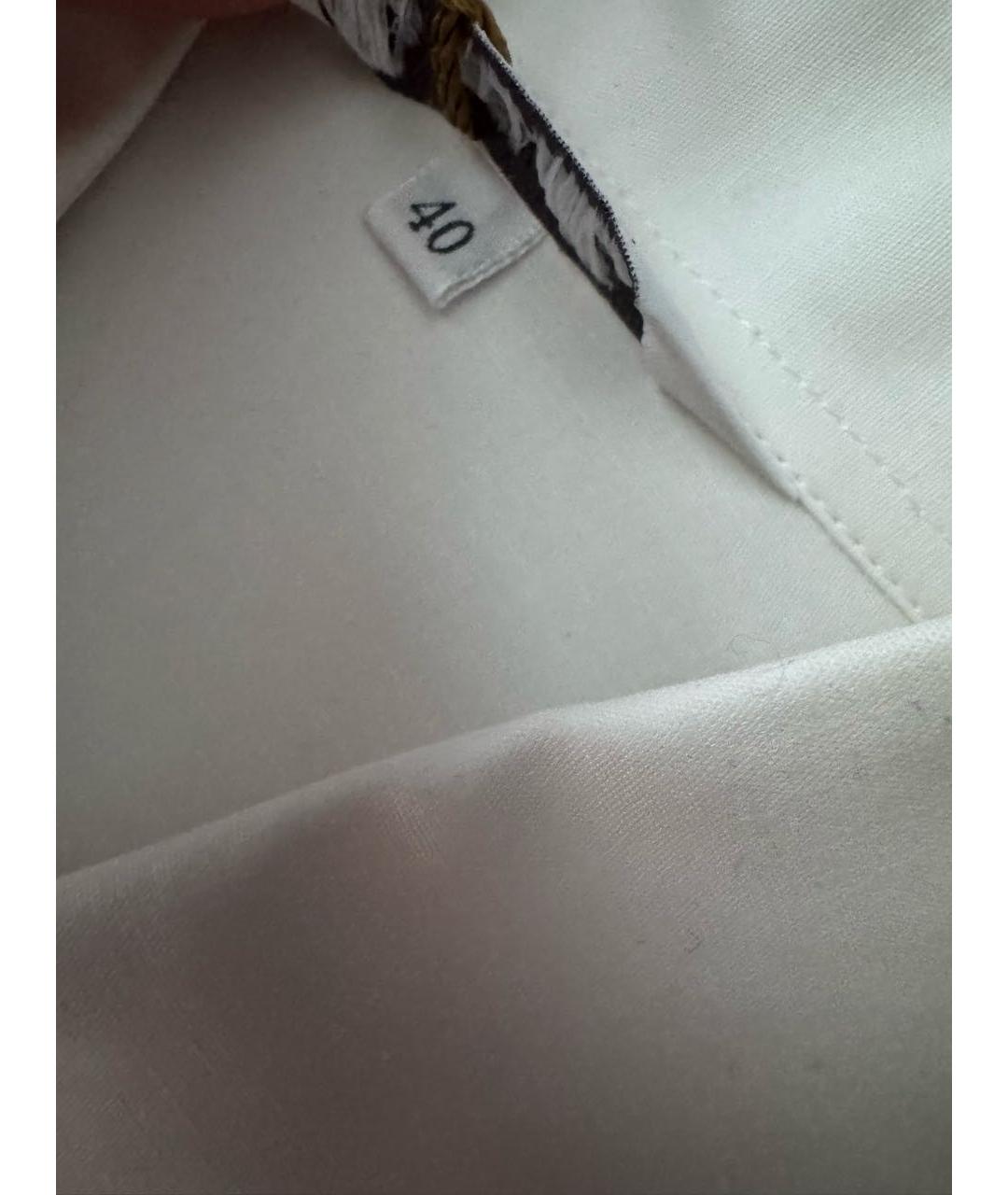 LORO PIANA Белая хлопко-эластановая блузы, фото 8