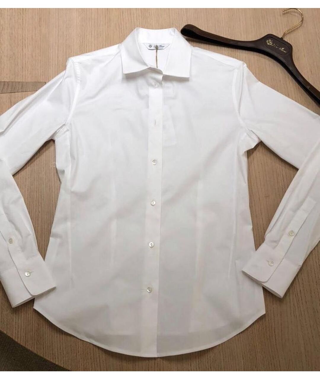 LORO PIANA Белая хлопко-эластановая блузы, фото 6