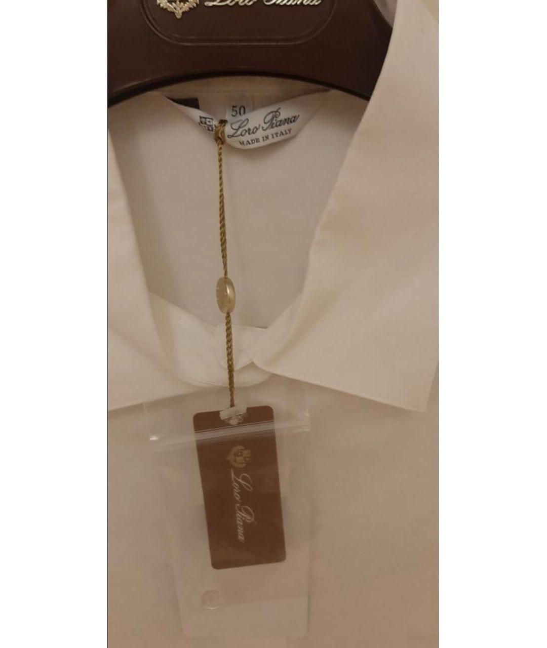 LORO PIANA Белая хлопко-эластановая блузы, фото 5