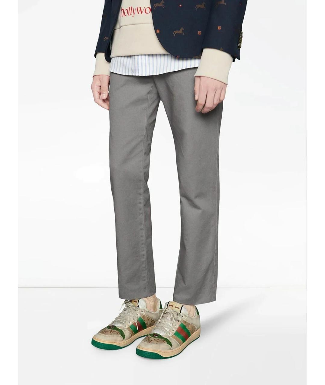 GUCCI Мульти текстильные низкие кроссовки / кеды, фото 4
