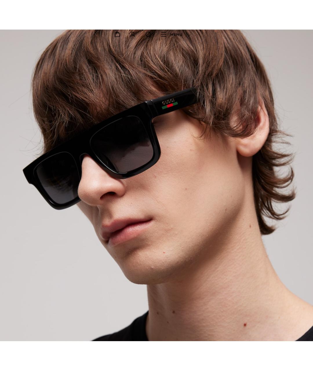 GUCCI Черные пластиковые солнцезащитные очки, фото 2