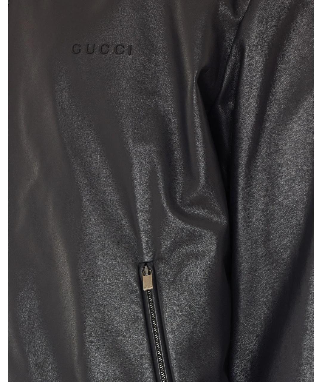 GUCCI Черная кожаная куртка, фото 3