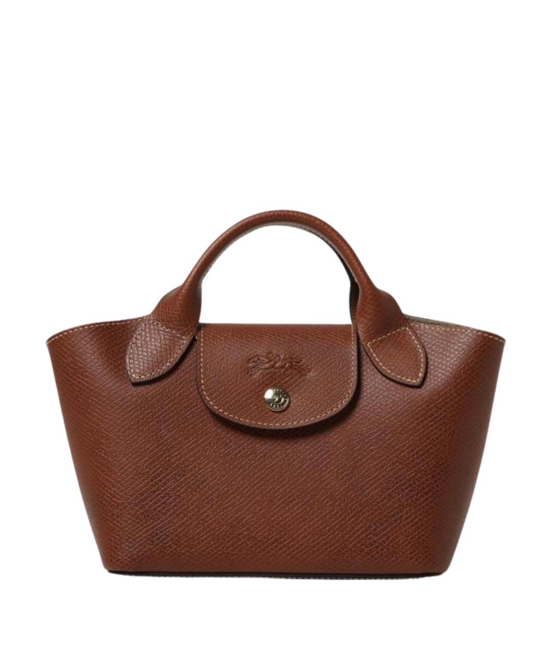 LONGCHAMP Коричневая кожаная сумка через плечо, фото 1