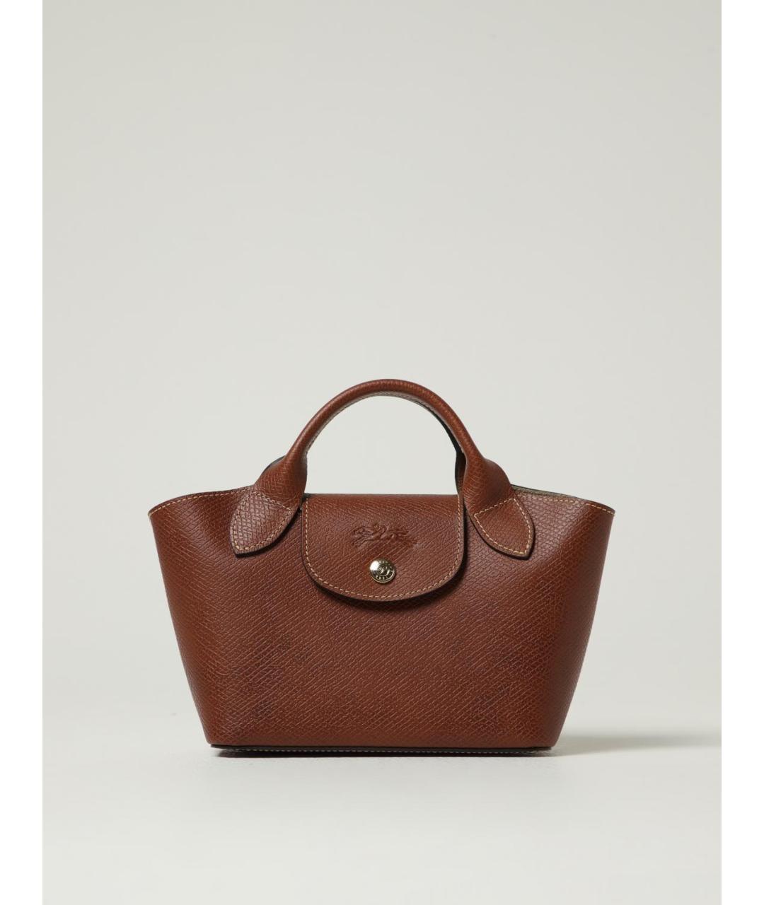 LONGCHAMP Коричневая кожаная сумка через плечо, фото 4
