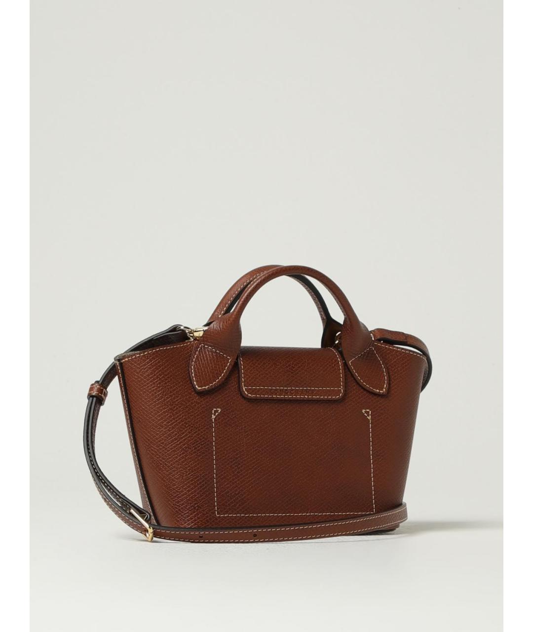 LONGCHAMP Коричневая кожаная сумка через плечо, фото 2