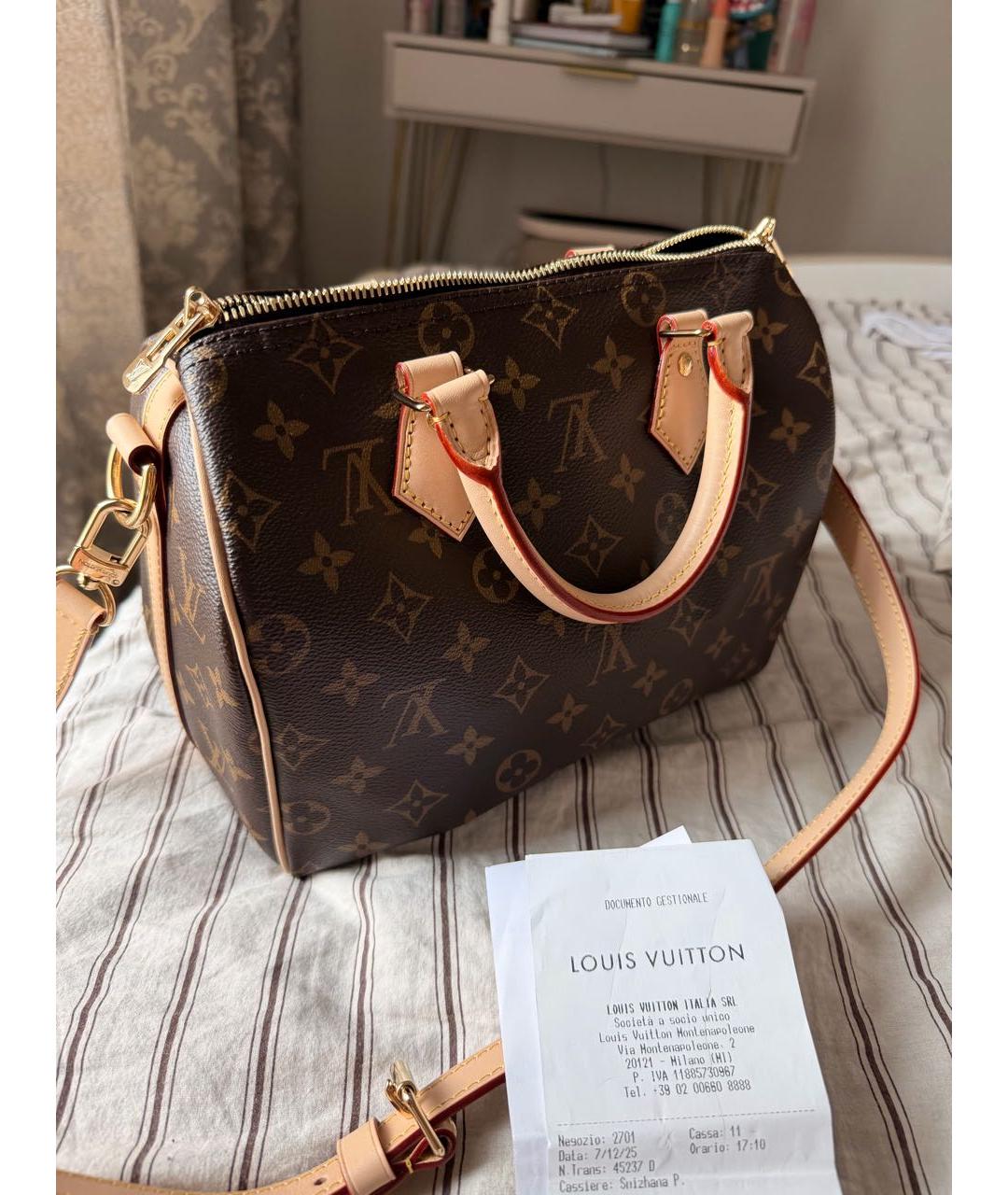 LOUIS VUITTON Коричневая канва сумка с короткими ручками, фото 8