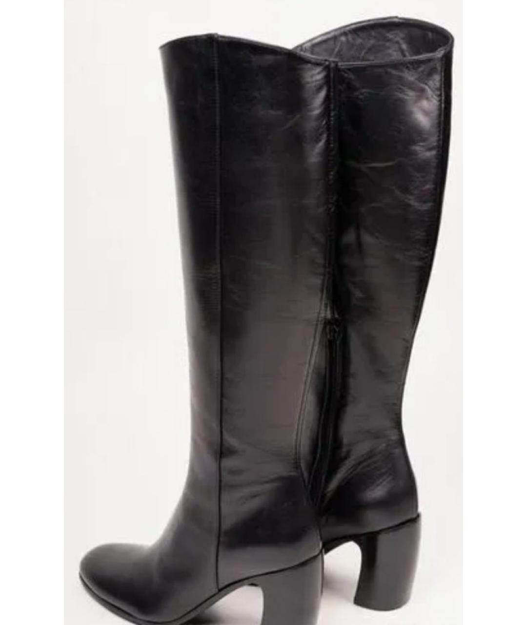 ANN DEMEULEMEESTER Черные кожаные сапоги, фото 3