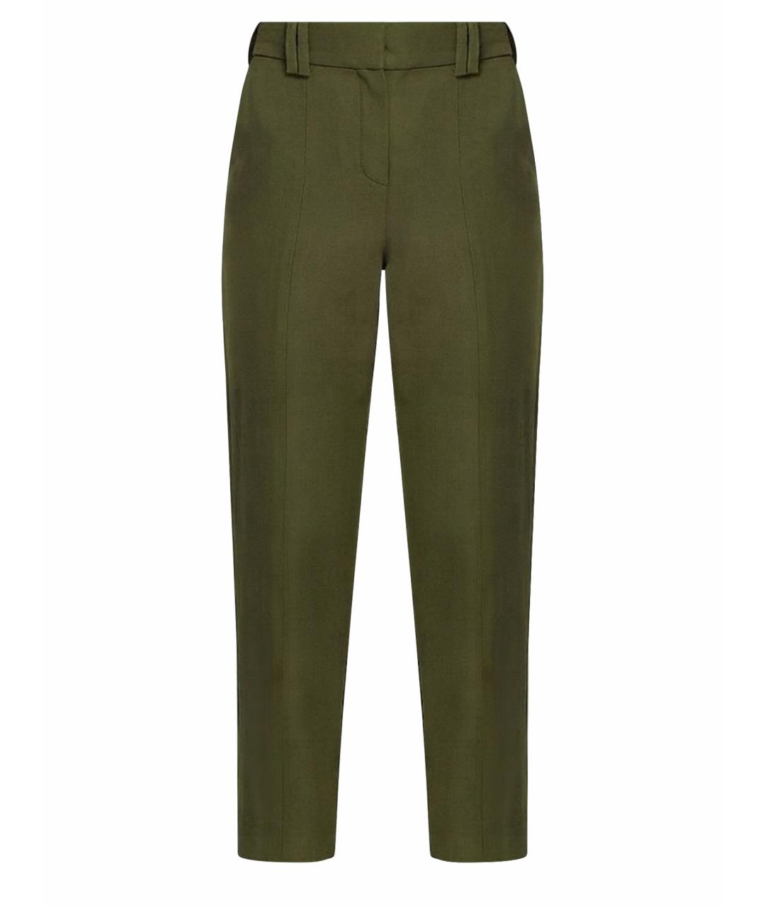 BALMAIN Хаки шерстяные классические брюки, фото 1