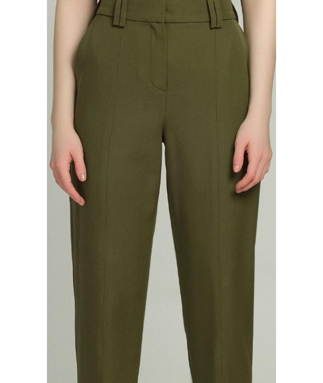 BALMAIN Хаки шерстяные классические брюки, фото 3