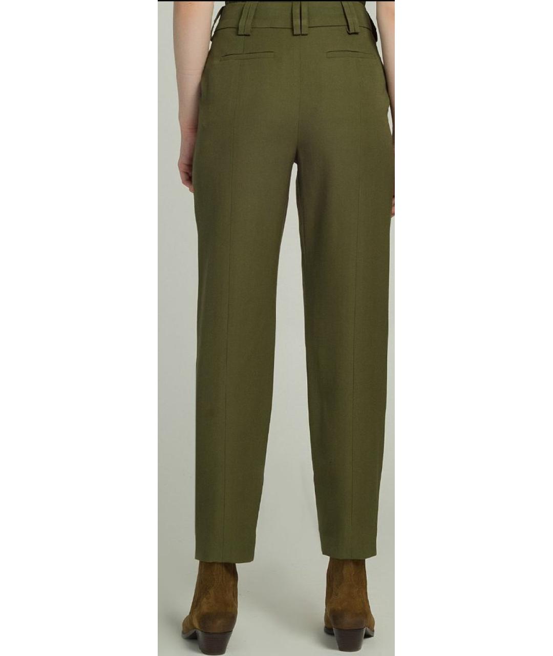 BALMAIN Хаки шерстяные классические брюки, фото 2