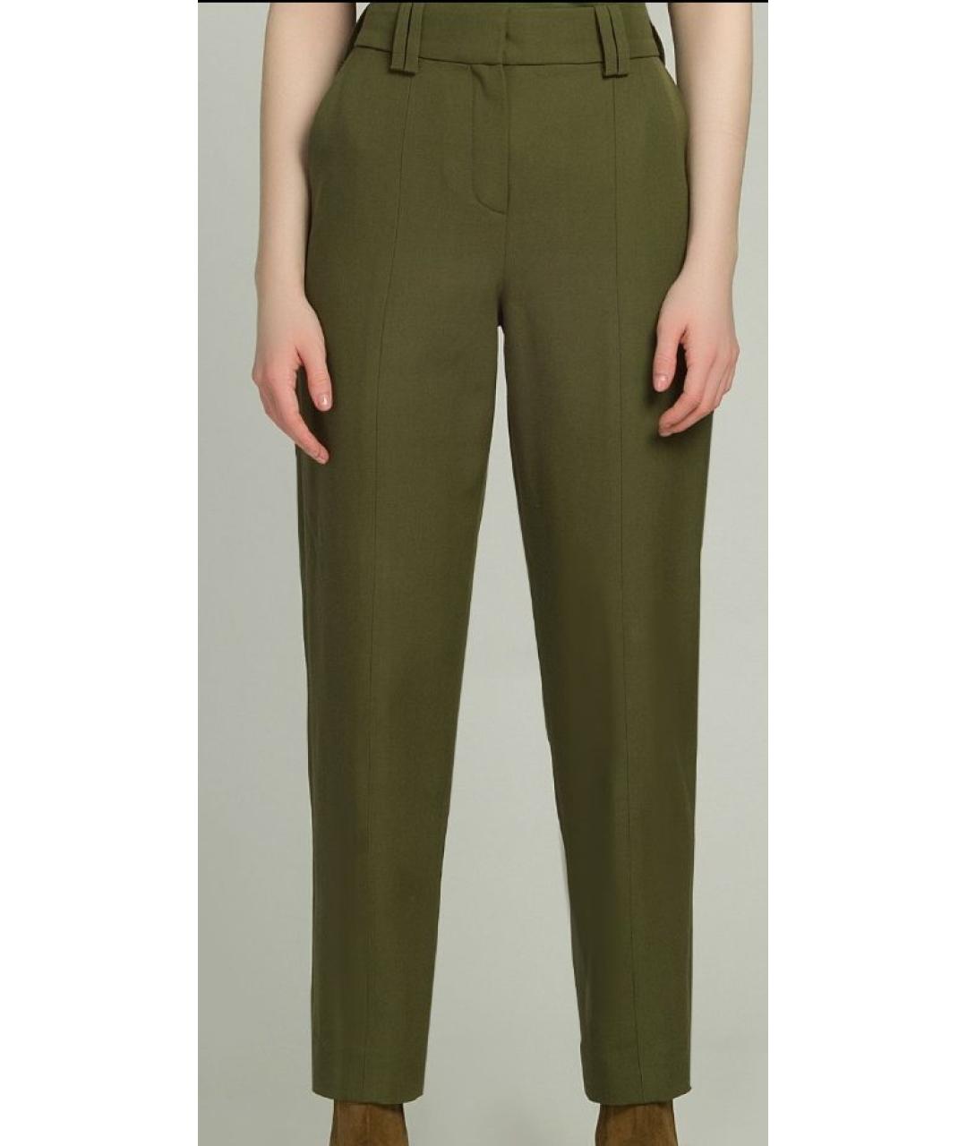 BALMAIN Хаки шерстяные классические брюки, фото 5