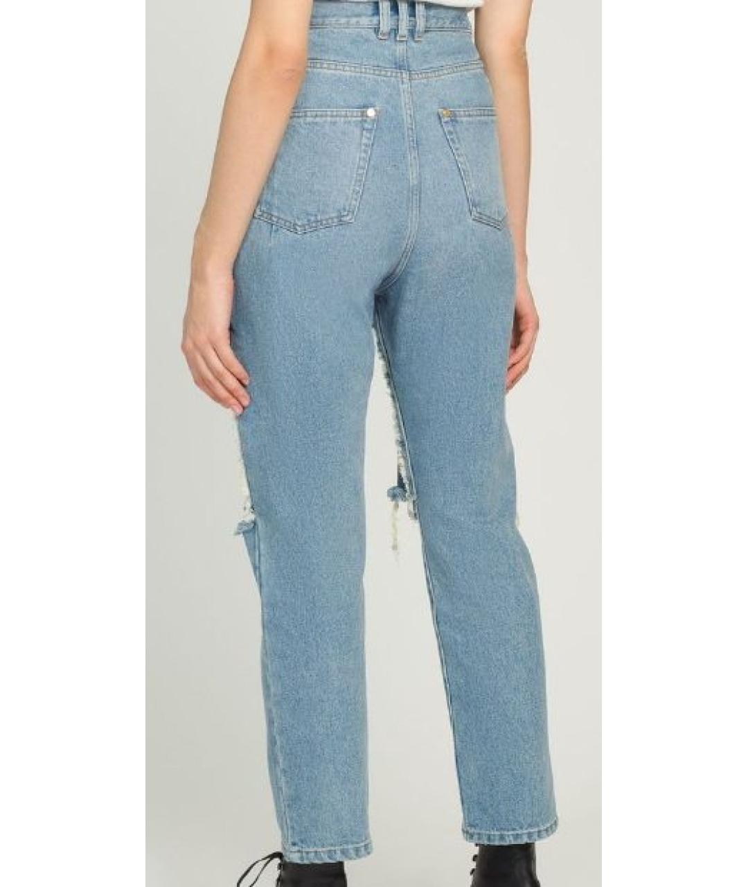 BALMAIN Голубые хлопковые прямые джинсы, фото 2