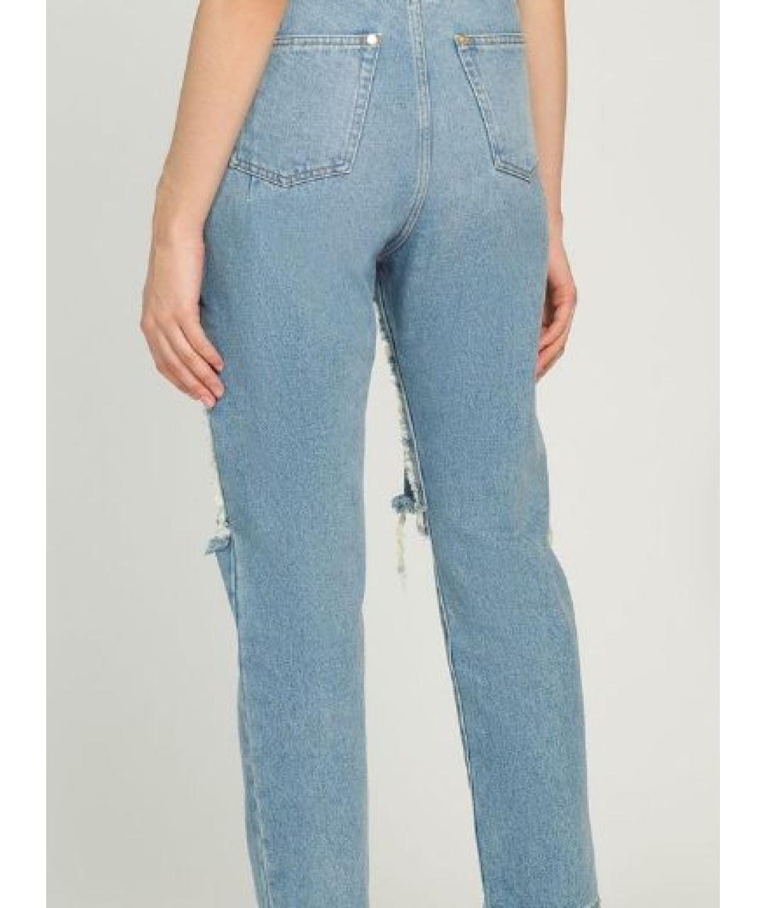 BALMAIN Голубые хлопковые прямые джинсы, фото 3