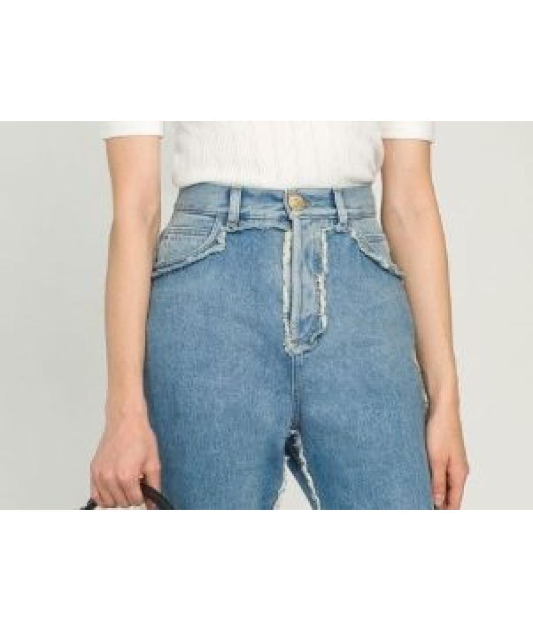 BALMAIN Голубые хлопковые прямые джинсы, фото 4