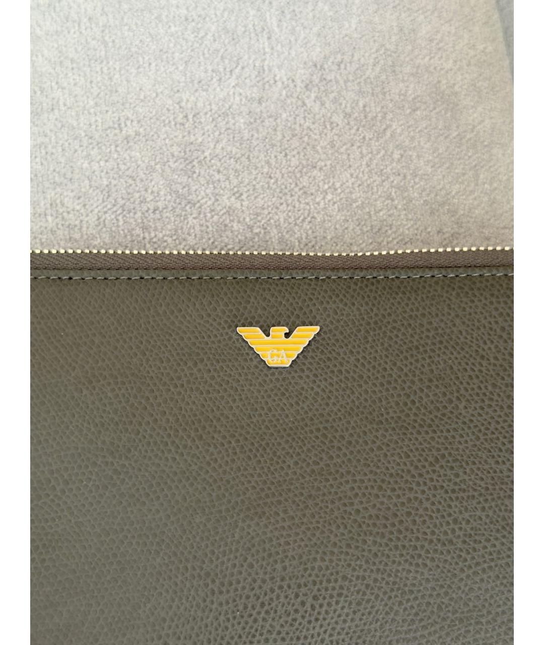 EMPORIO ARMANI Серый кожаный кошелек, фото 6