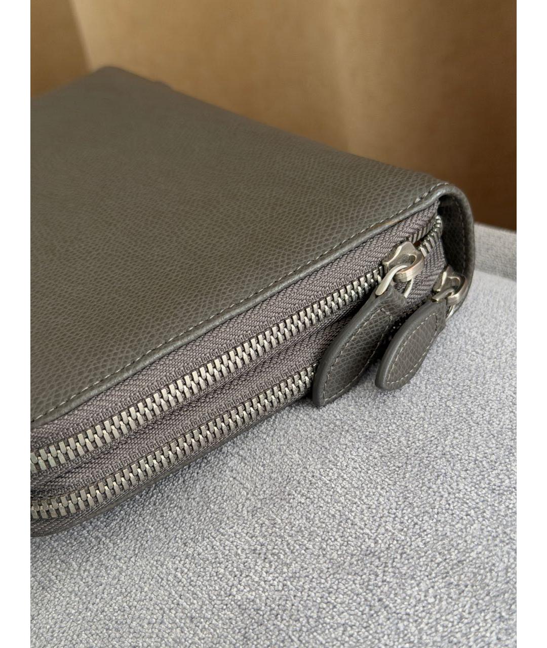EMPORIO ARMANI Серый кожаный кошелек, фото 5