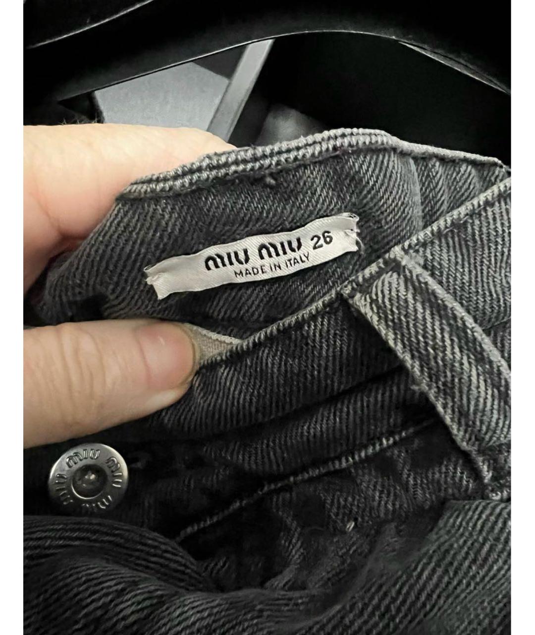 MIU MIU Серые деним шорты, фото 4
