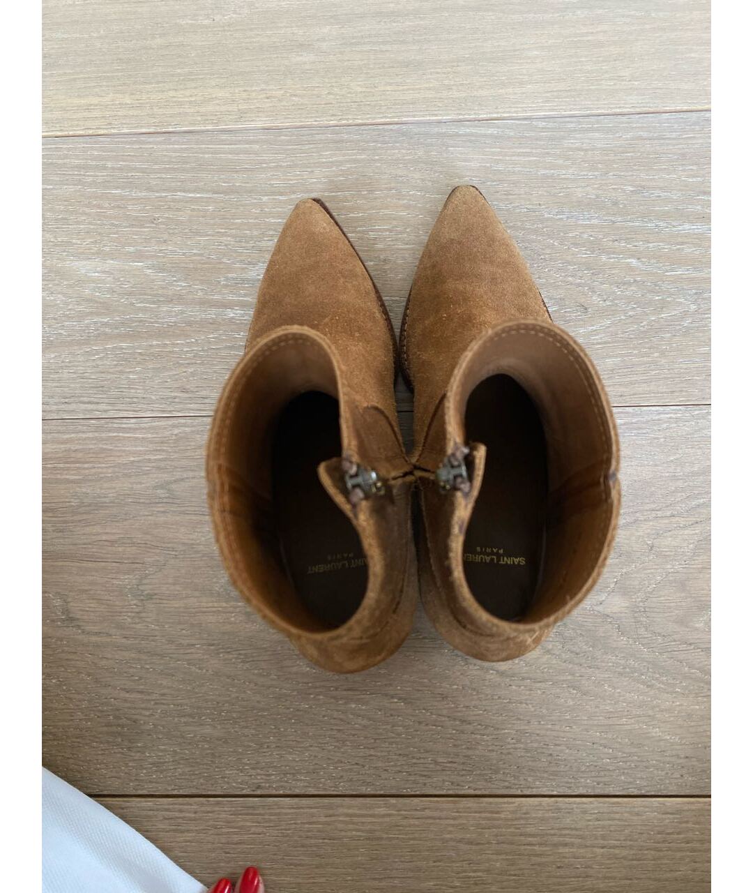 SAINT LAURENT Горчичные замшевые полусапоги, фото 3