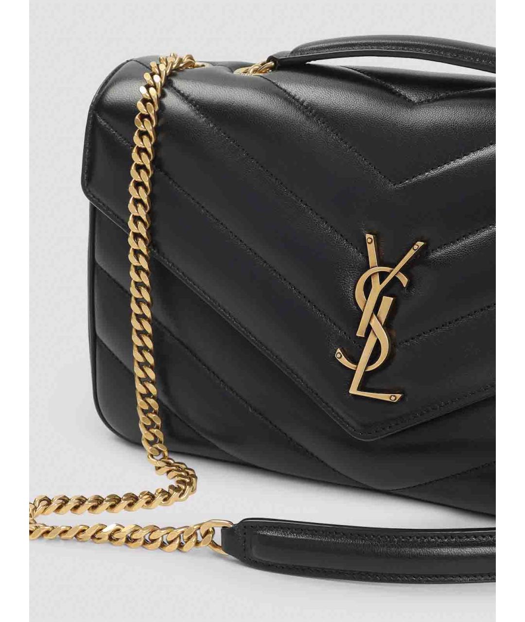 SAINT LAURENT Черная кожаная сумка через плечо, фото 3